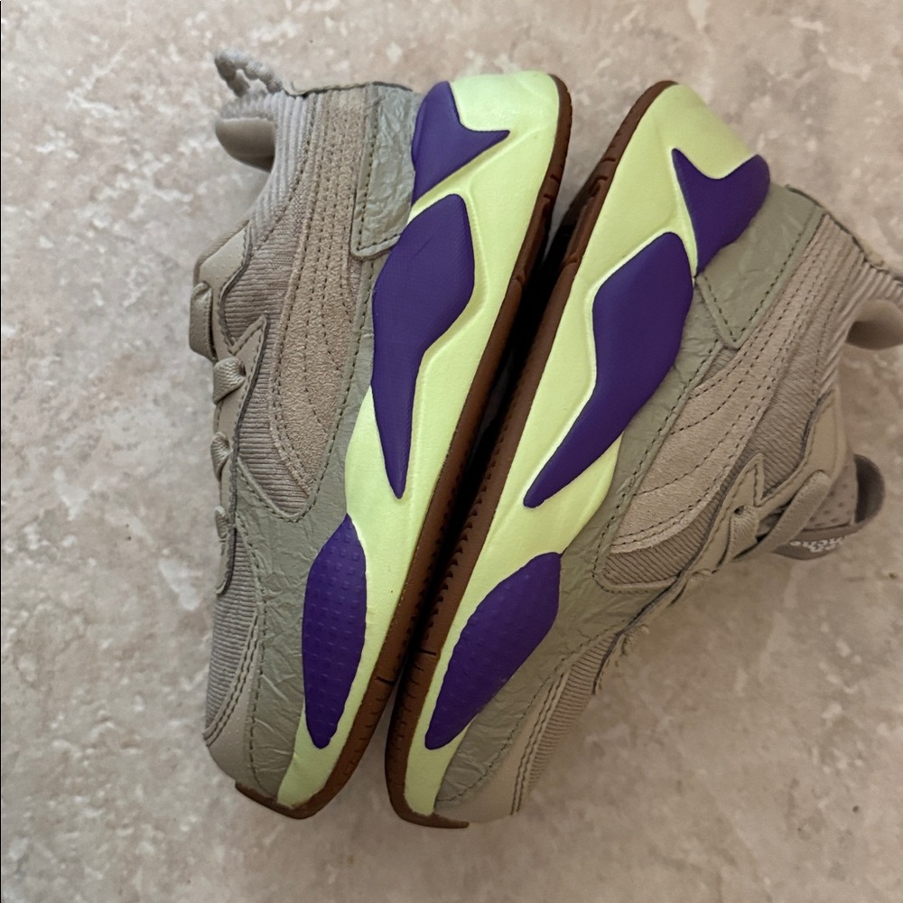 Brand new Puma RS-X Kids Sneakers Beige Purple Green Size 11C